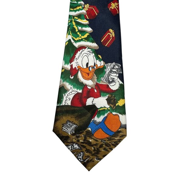 Mickey Unlimited Donald Duck Christmas Tree Tie Vintage - Picture 1 of 6